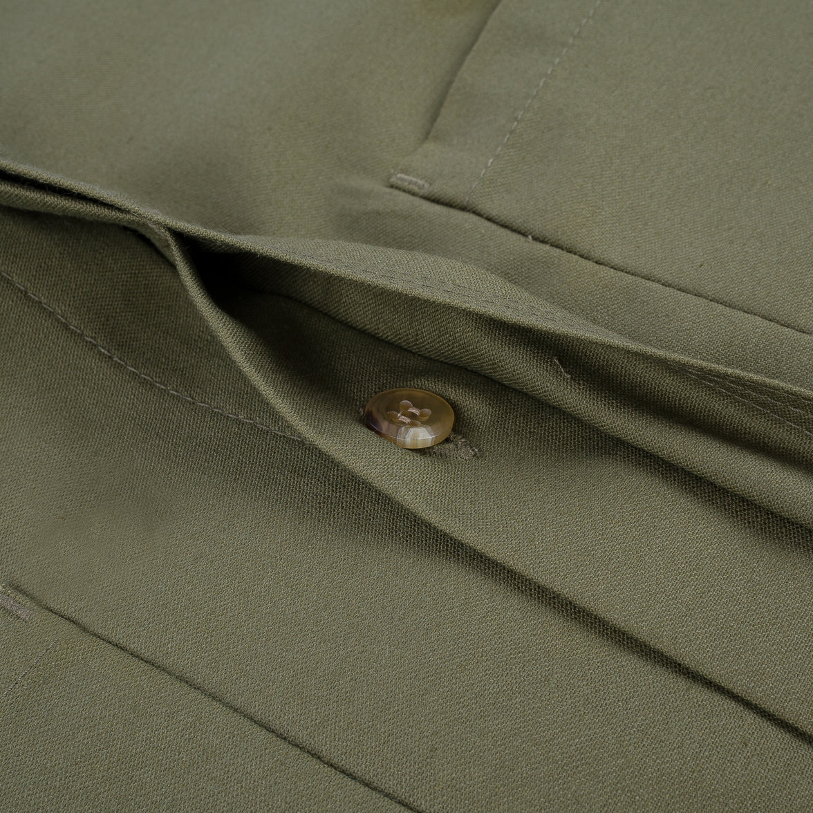 Marshall Islander Short Sleeve Shirt in Olive Sateen