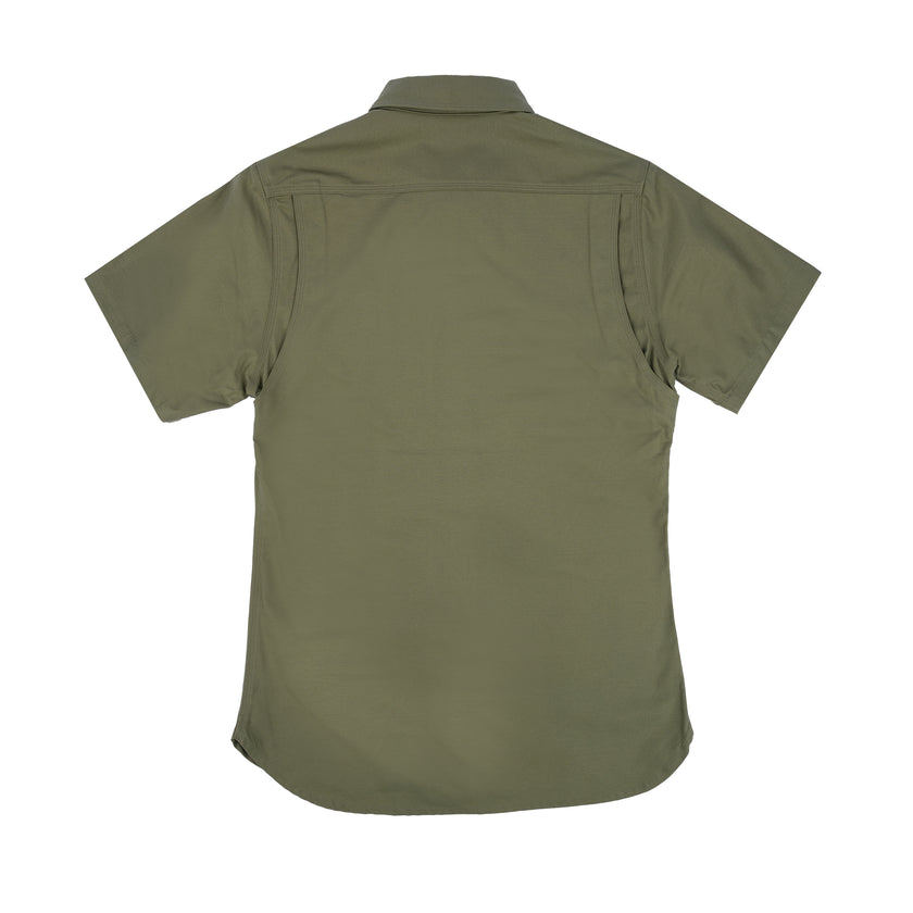 Marshall Islander Short Sleeve Shirt in Olive Sateen