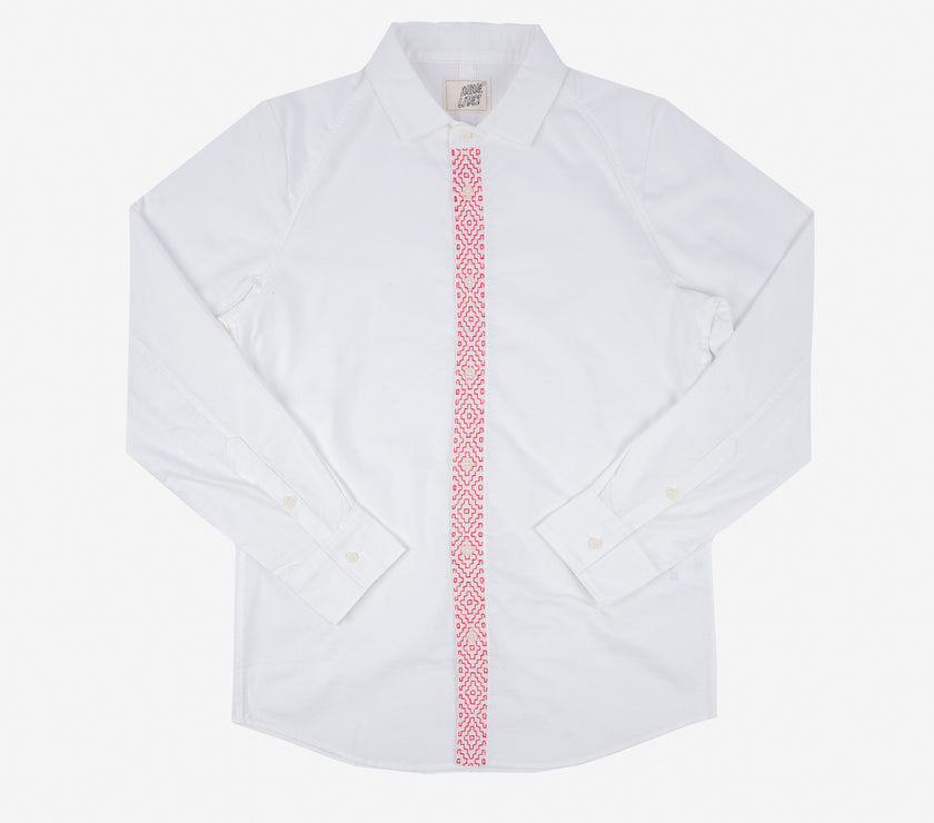 Sashiko Raglan Shirt – White