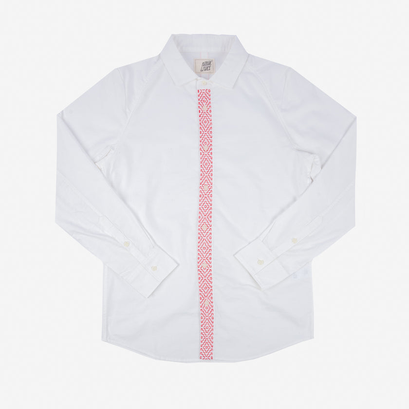 Sashiko Raglan Shirt – White