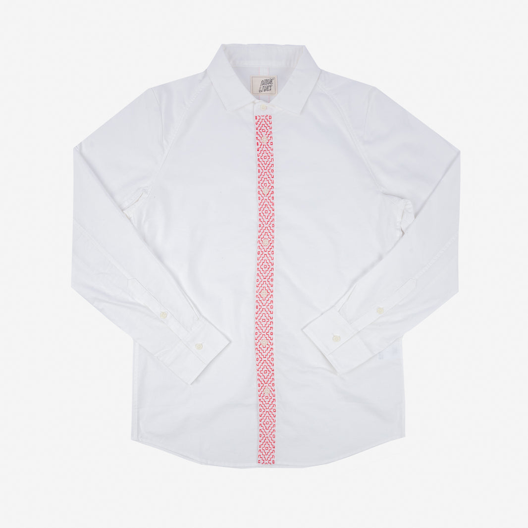 Sashiko Raglan Shirt – White