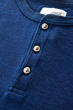 "Legrasse" Long-Sleeve Merino Henley - Indigo