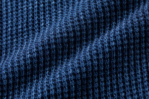 Heavy-Knit Indigo Henley Short Sleeve