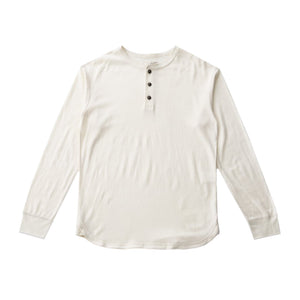 "Legrasse" Long-Sleeve Merino Henley - Cream