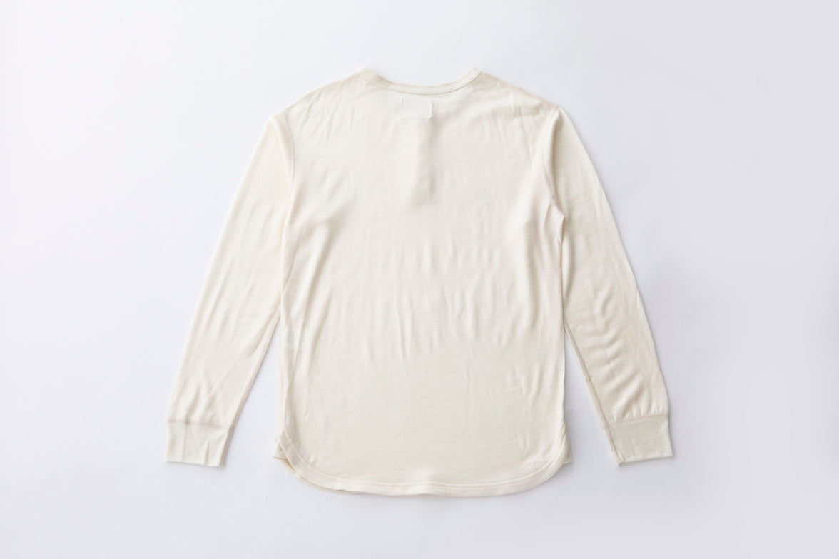 "Legrasse" Long-Sleeve Merino Henley - Grey