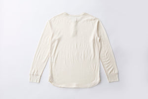 "Legrasse" Long-Sleeve Merino Henley - Cream