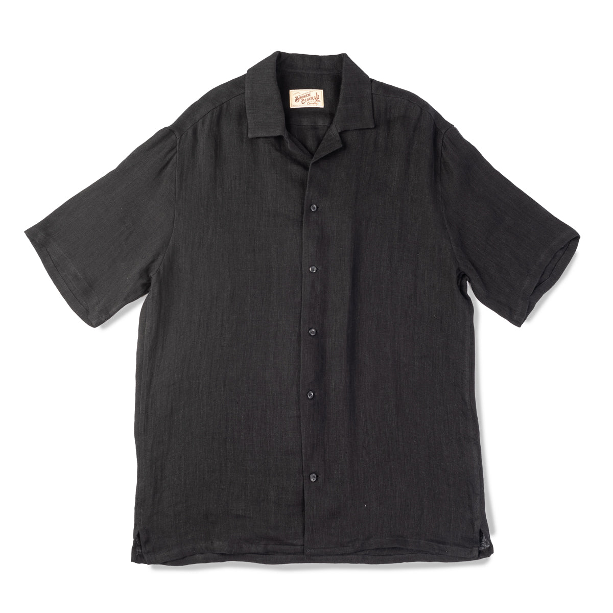 afends black rayon dress Art Comes First x 9L Double Gauze Linen Camp Collar