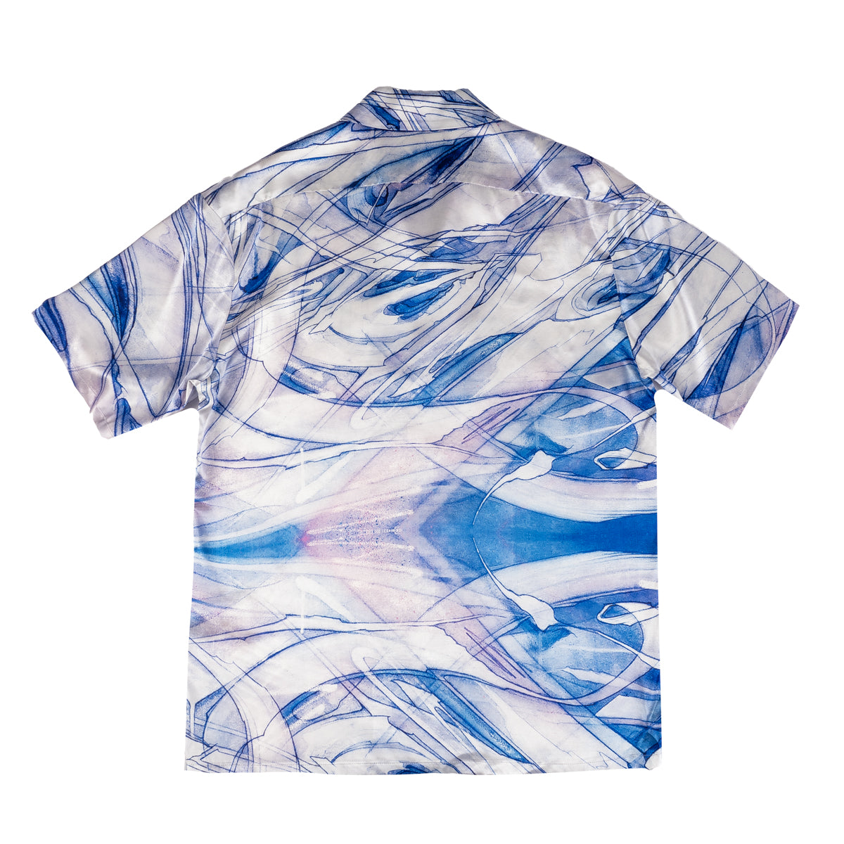 Saber x 9L Camp Collar Shirt in Satin Rayon (Short Sleeve) - Artwork