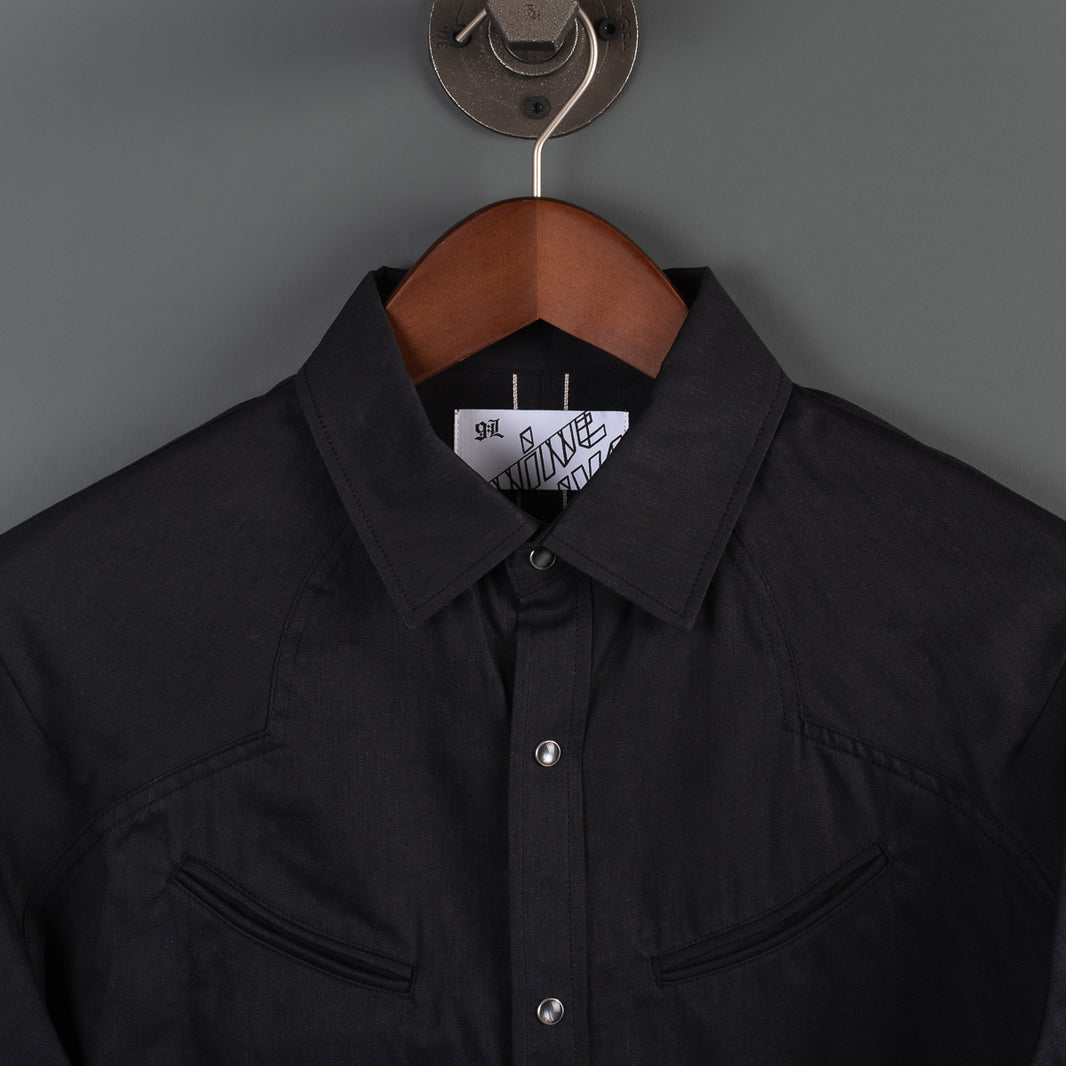 Replicant Raglan Denim Western Shirt - Black